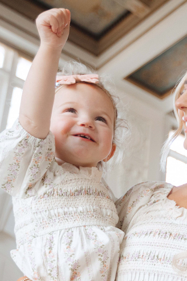 Baby Roselyn Romper in Ivory Floral