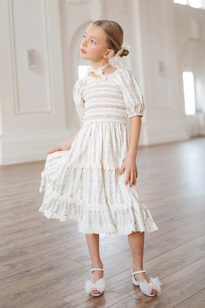 Mini Roselyn Dress in Ivory Floral