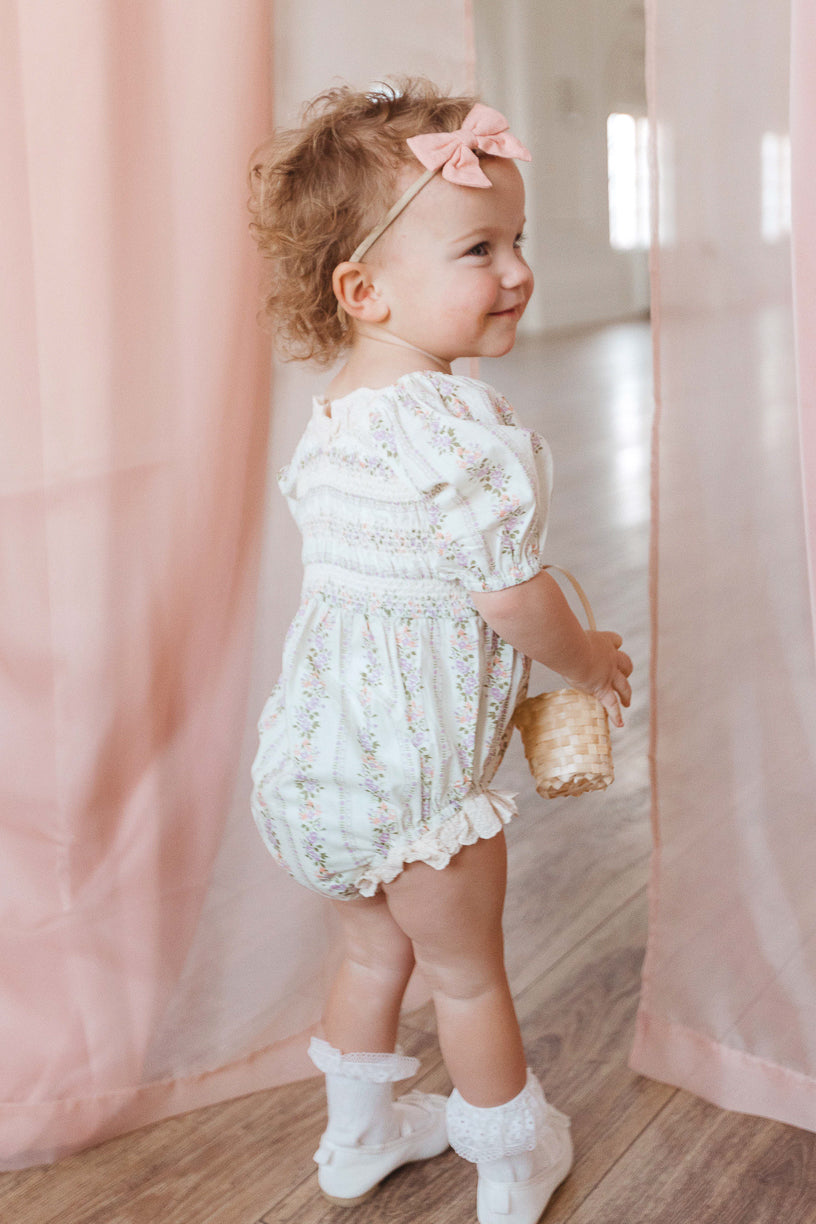 Baby Roselyn Romper in Ivory Floral