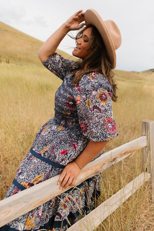 Roselyn Dress in Navy Floral