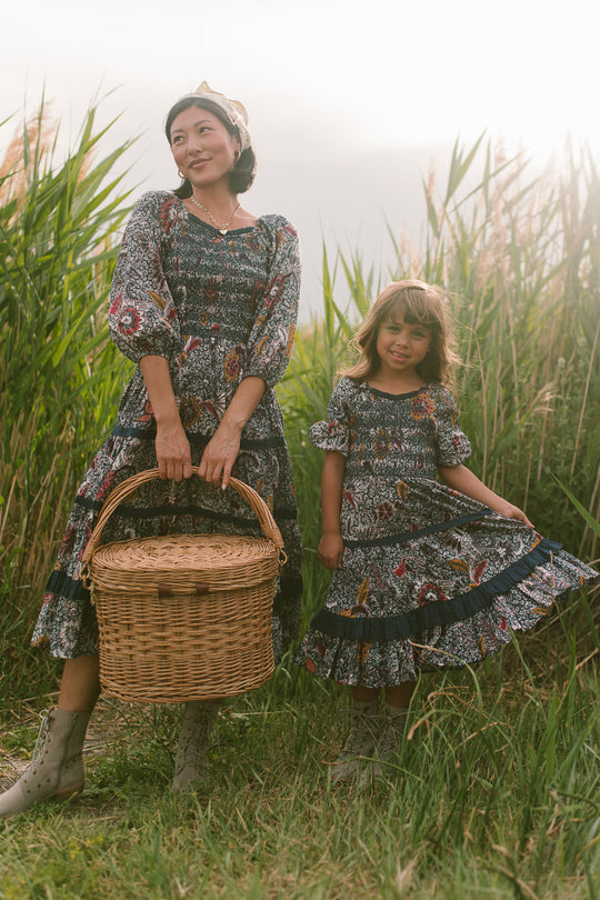 Roselyn Dress in Navy Floral