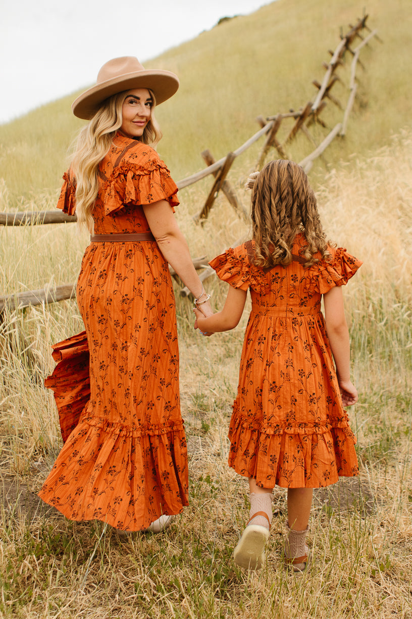 Mini Shae Dress in Burnt Orange