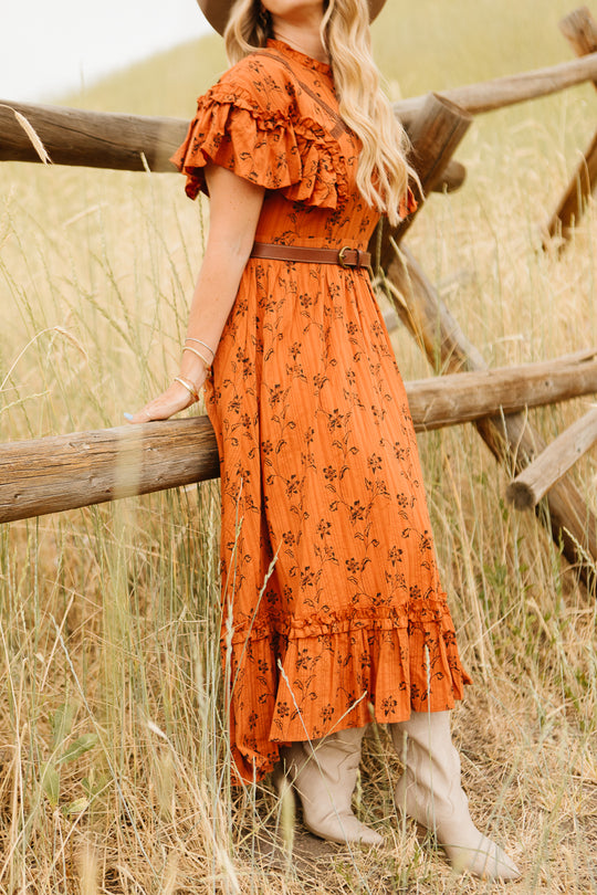 Shae Dress in Burnt Orange