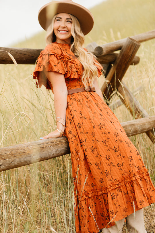 Shae Dress in Burnt Orange