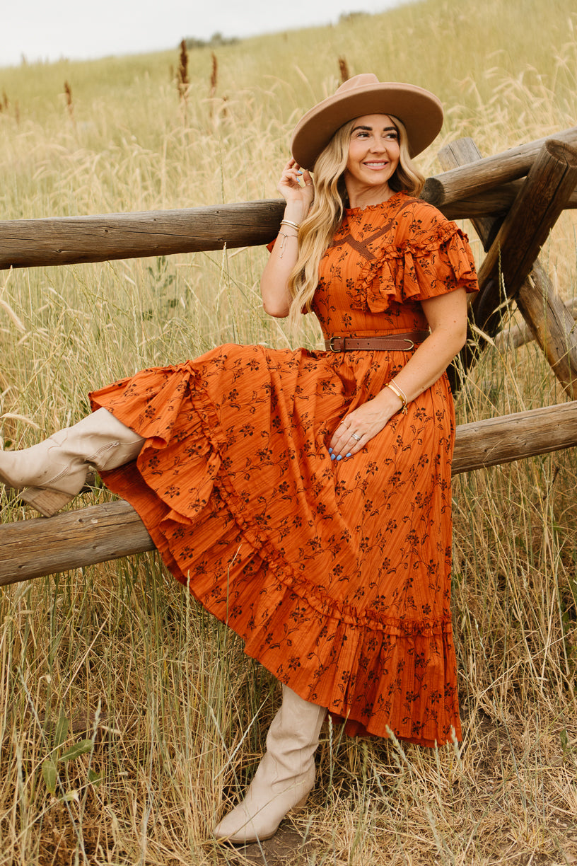 Shae Dress in Burnt Orange
