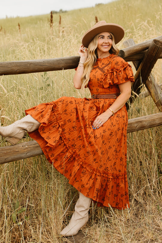Shae Dress in Burnt Orange