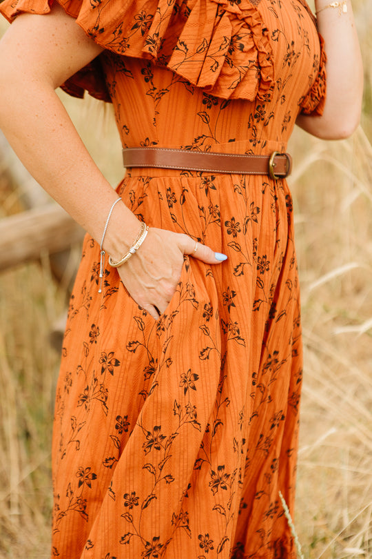 Shae Dress in Burnt Orange