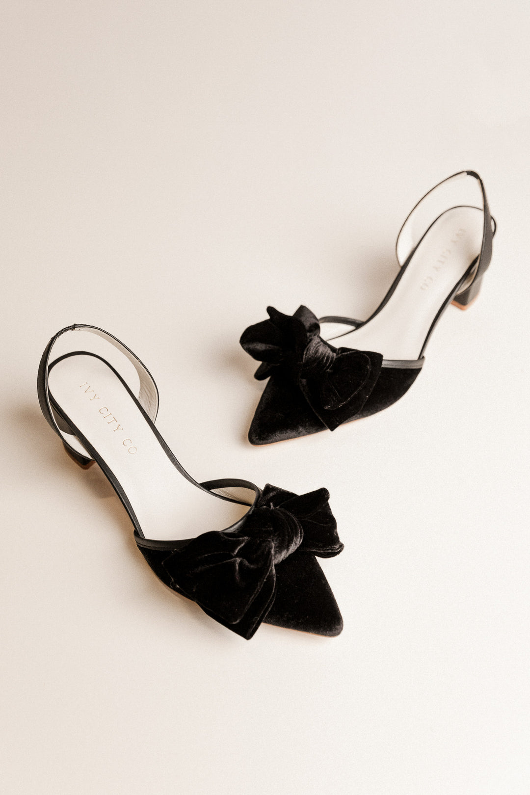 Black bow shoes heels Clearance