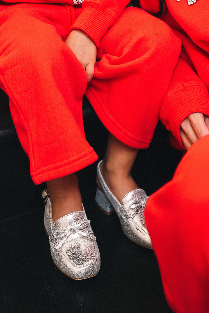 Mini Ivy Bow Loafer in Silver