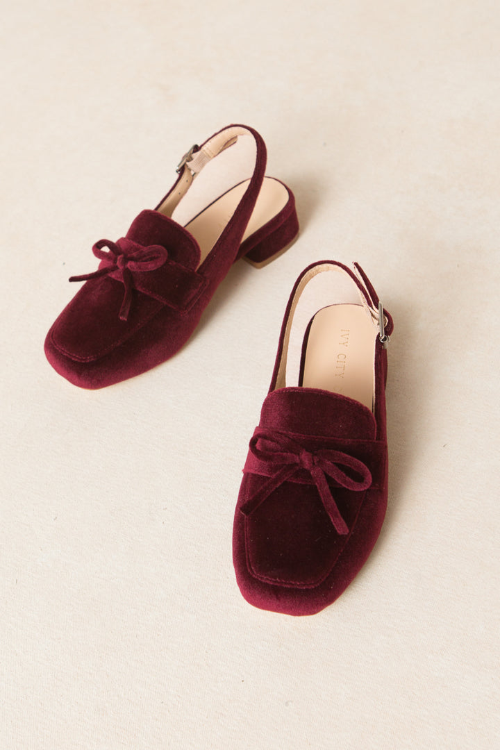 Mini Ivy Bow Loafer in Wine - FINAL SALE