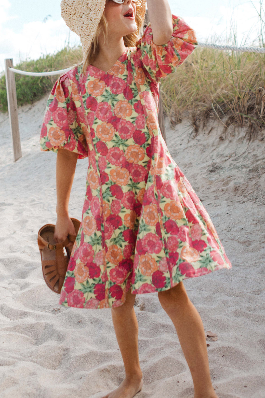 Mini Leah Dress in Pink Floral