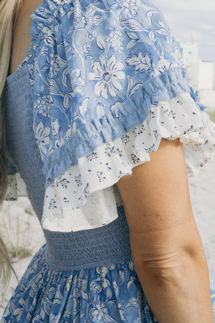 Jessica Dress in Blue Floral