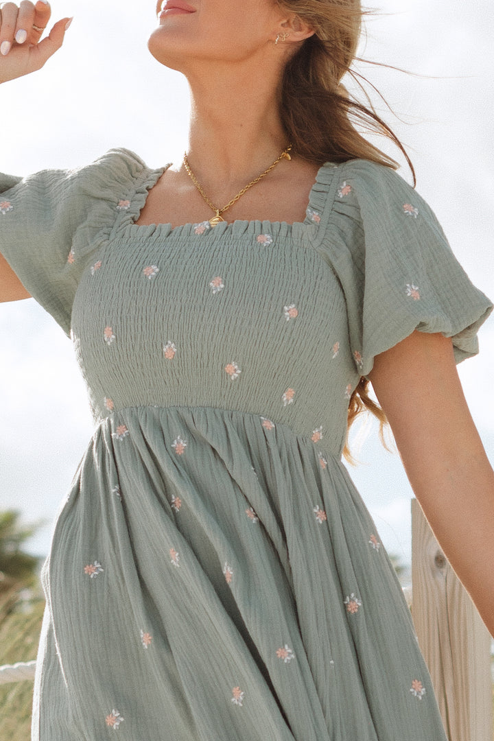 Serendipity Dress in Blue Floral