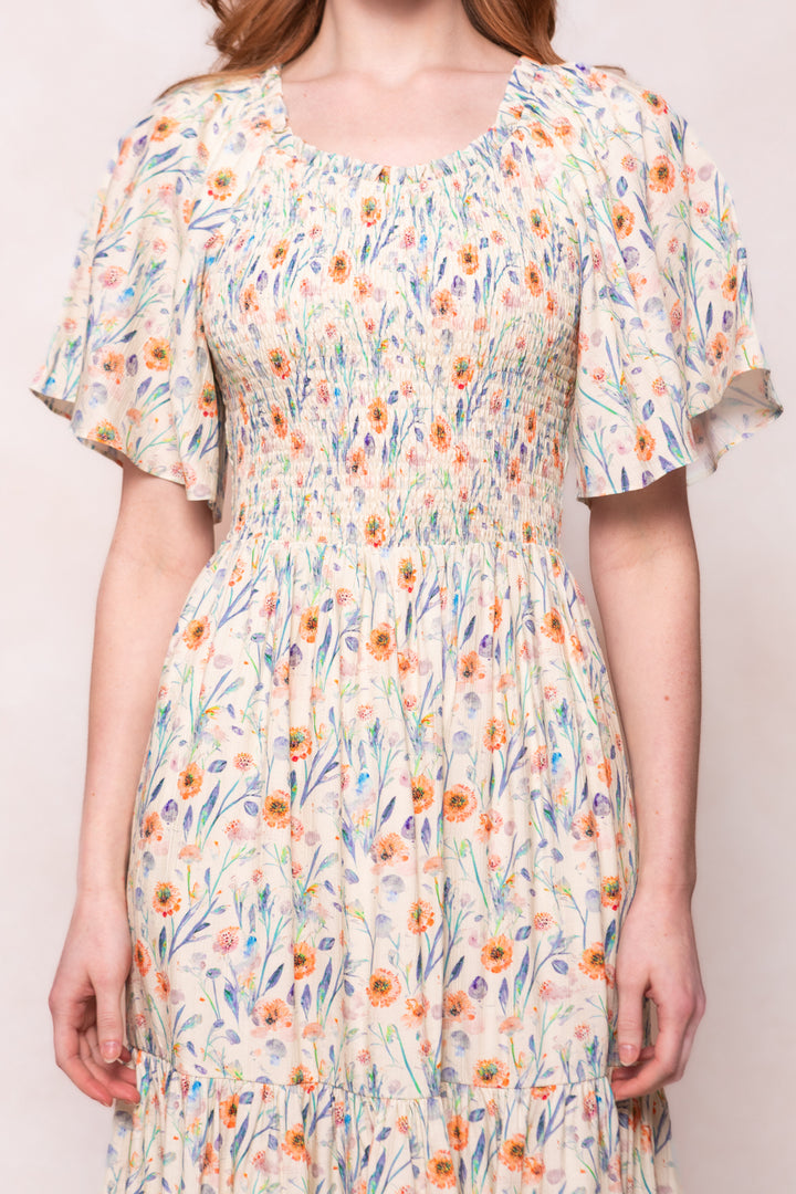 Eva Dress in Cream Floral