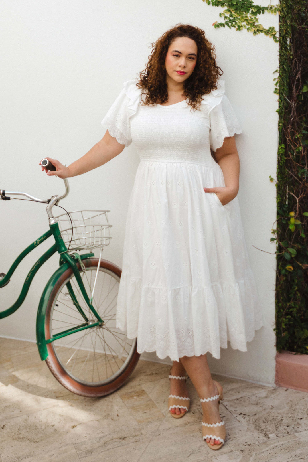 Janie Dress in White Eyelet