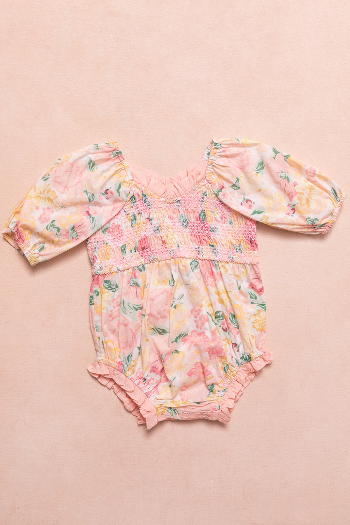 Baby Roselyn Romper in Pastel Floral