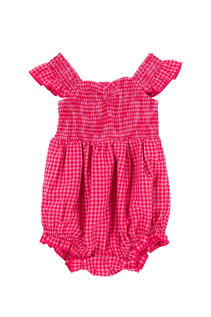 Baby Hailey Romper in Pink Gingham