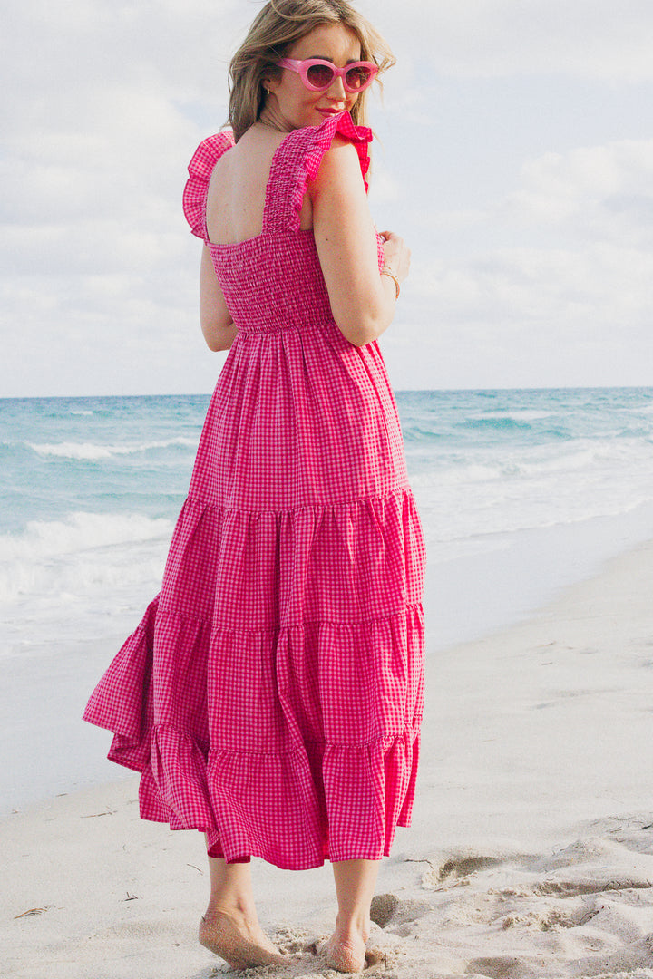 Hailey Dress in Pink Gingham