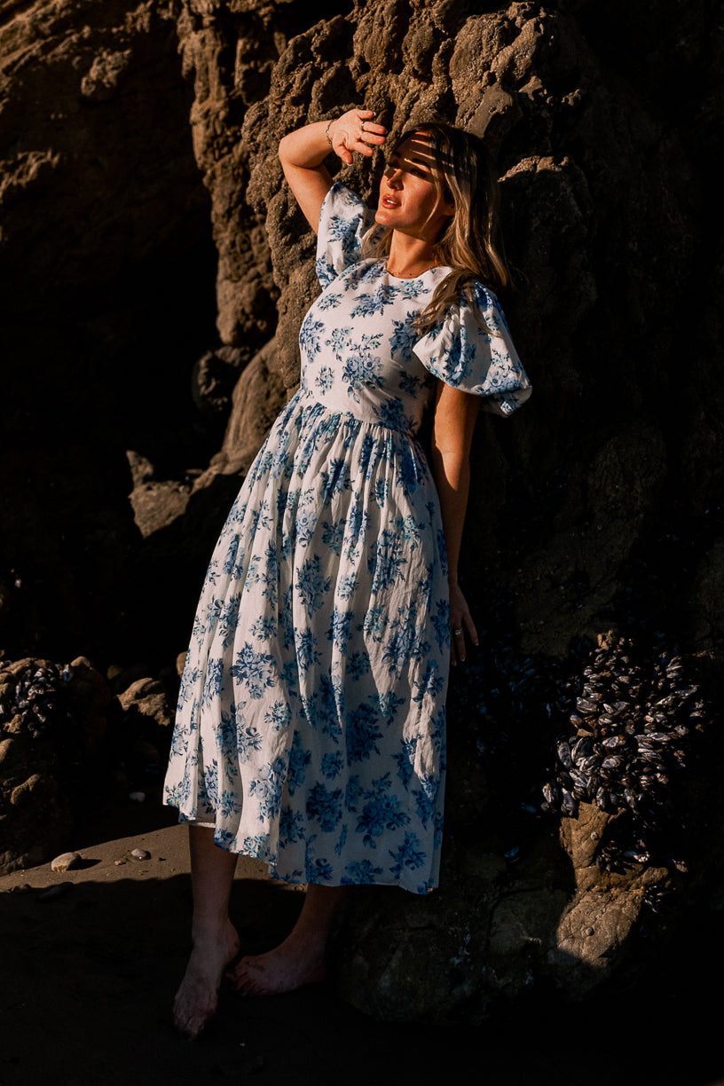 Odette Dress in Blue Floral