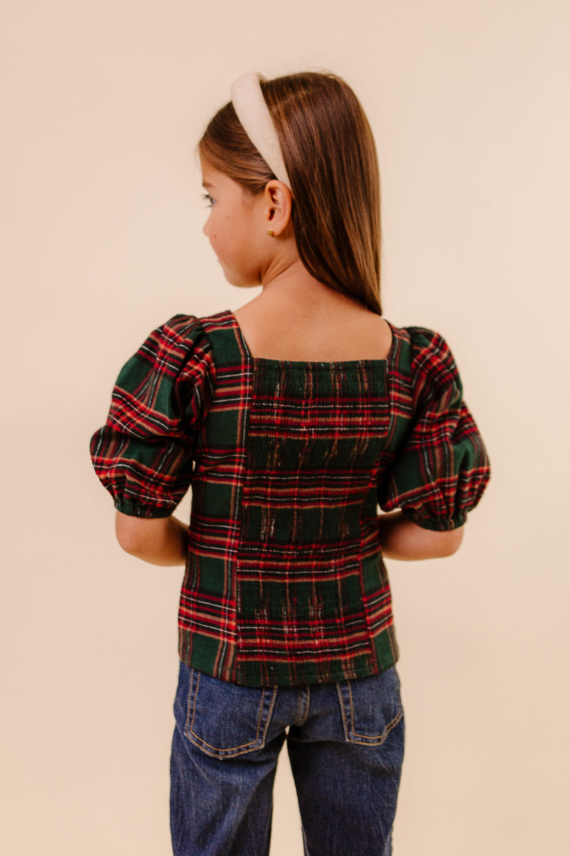 Mini Margo Top in Green Plaid