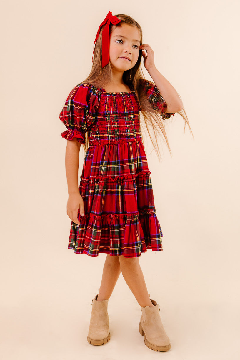 Mini Madeline Dress in Holiday Plaid