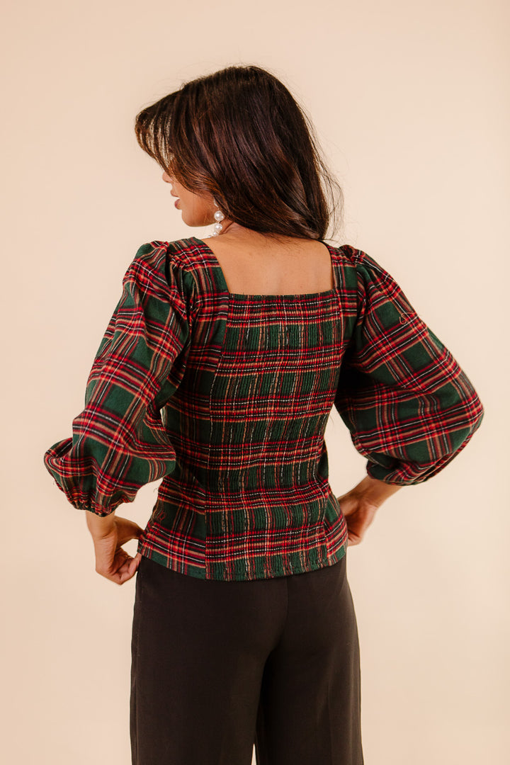 Margo Top in Green Plaid