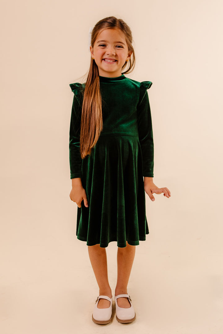 Mini La La Lady Dress In Emerald - FINAL SALE