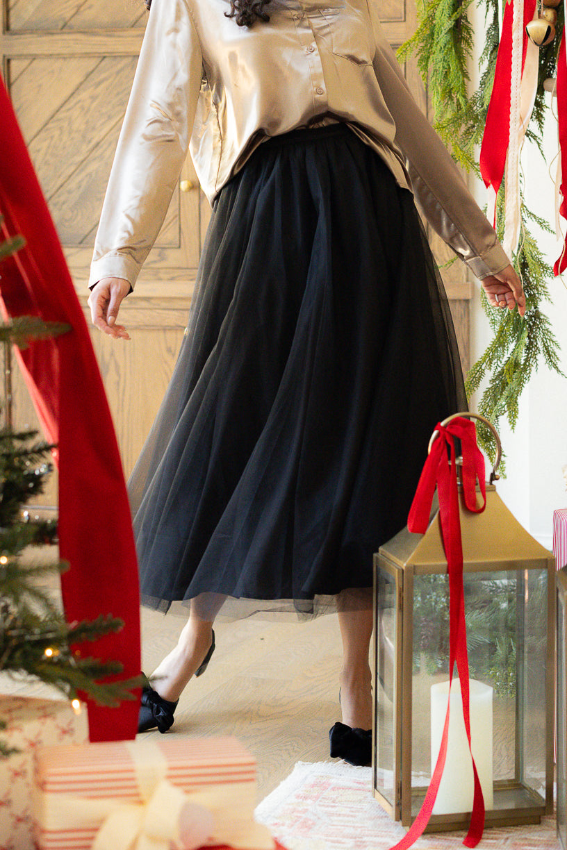 Brigitte Skirt in Black Tulle - FINAL SALE