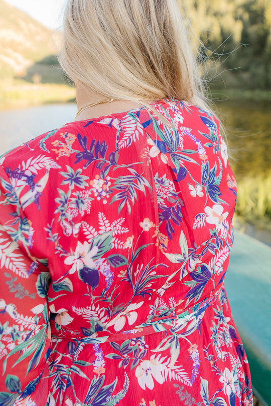 Laney Dress in Red Floral
