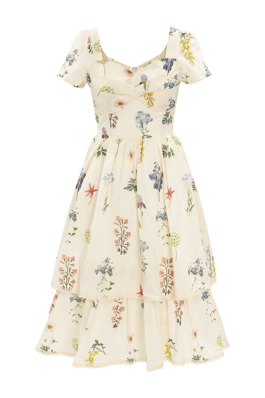 Marie Dress in Cream Floral