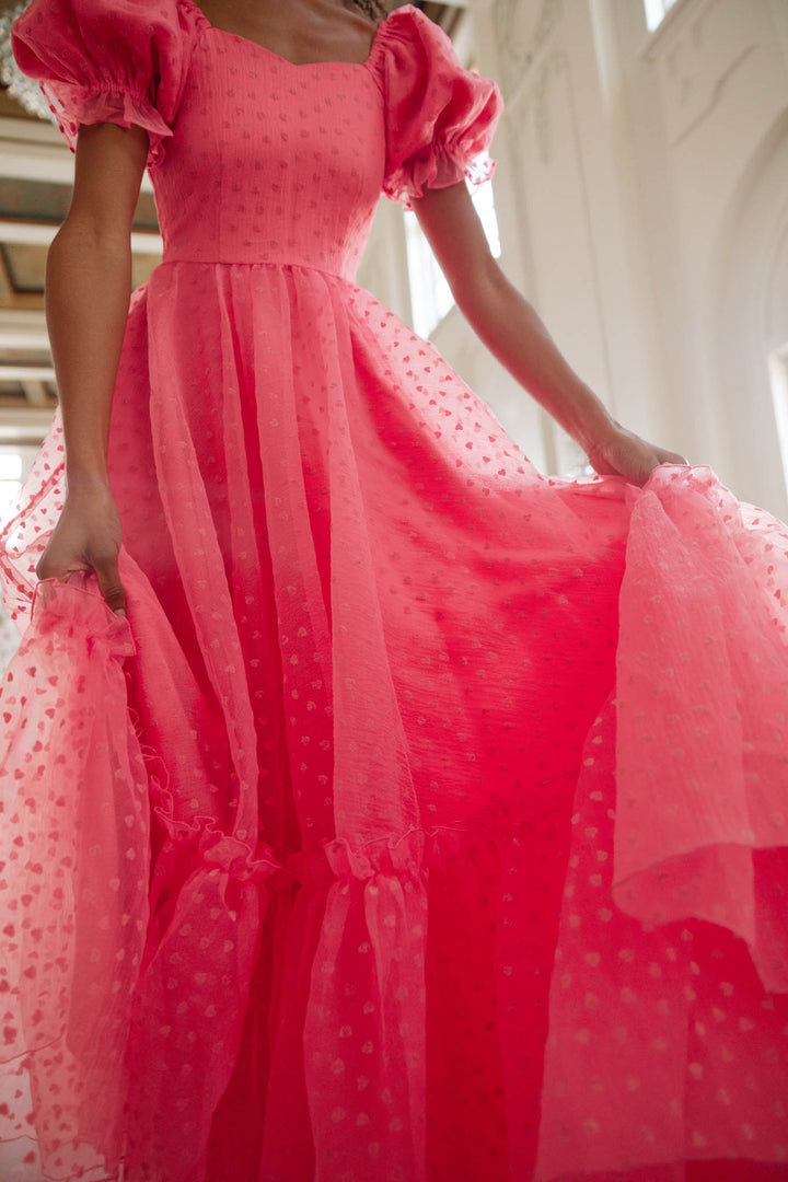 Wonderland Dress in Pink Hearts