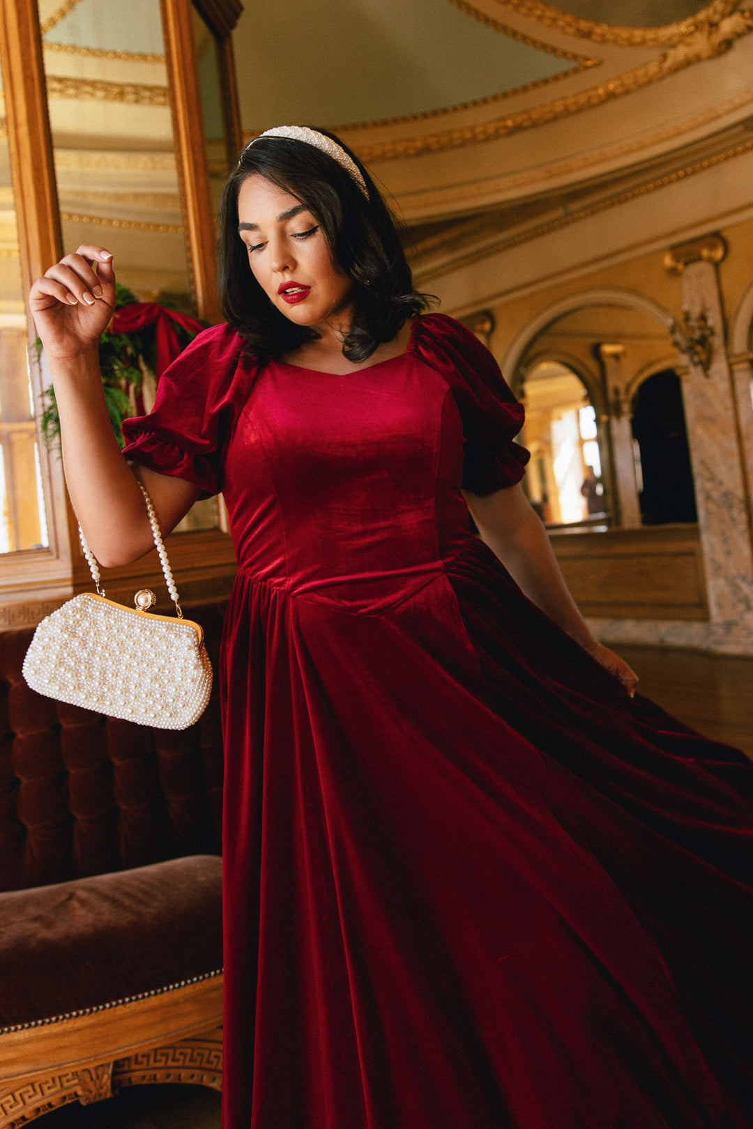 Enamored Dress in Red Velvet