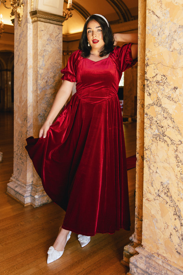 Enamored Dress in Red Velvet