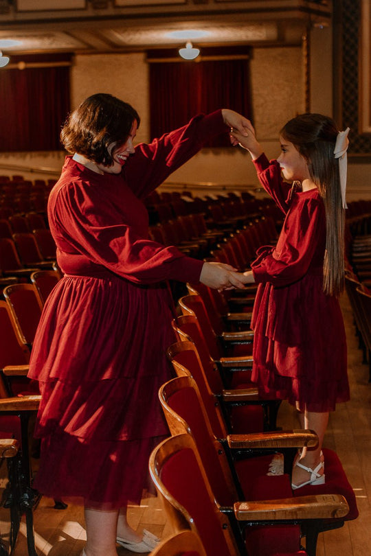 Cosette Midi Dress in Wine