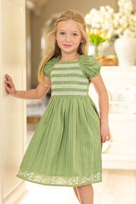 green cotton dress Mini Journey in Light 2T Hand Block Printed Cotton or you need custom Colour:SEW CUTE SLEIGH price: spring30offsep
