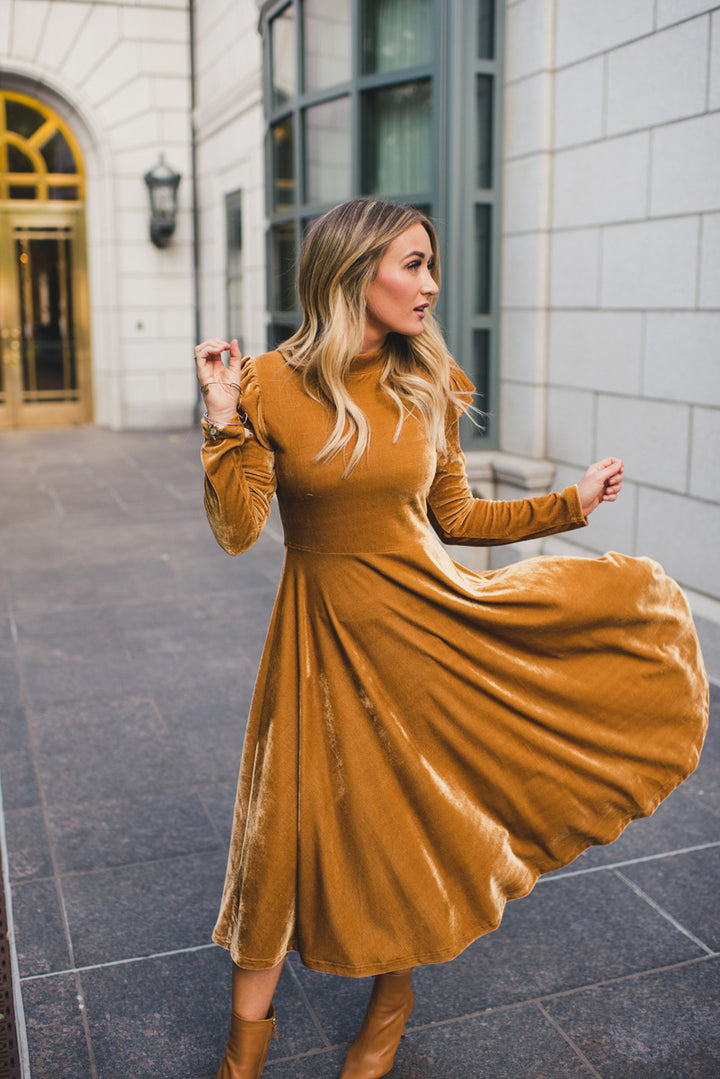 La La Lady Dress In Gold - FINAL SALE