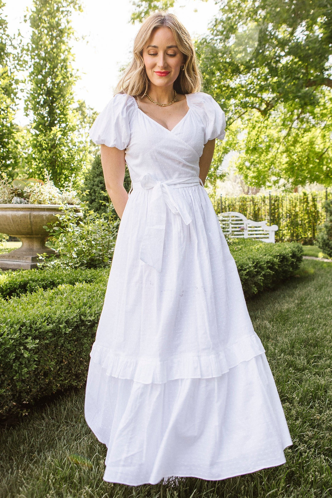 Antoinette Dress in White-Adult