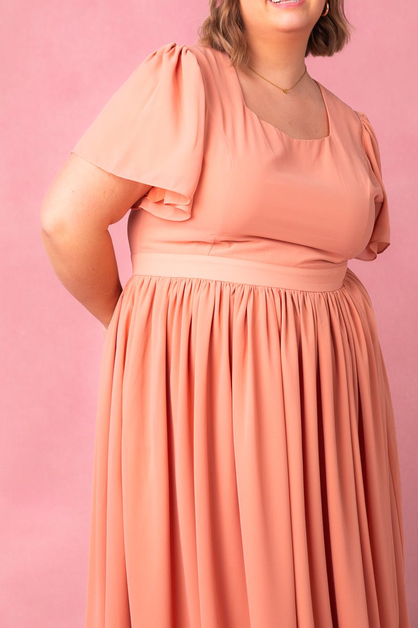 Abbie Dress in Apricot Crush-Adult