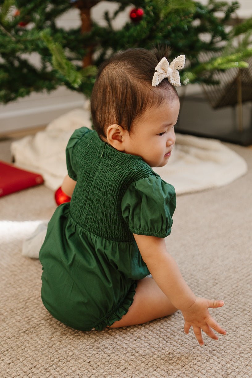Baby Addie Romper in Green - FINAL SALE-Baby