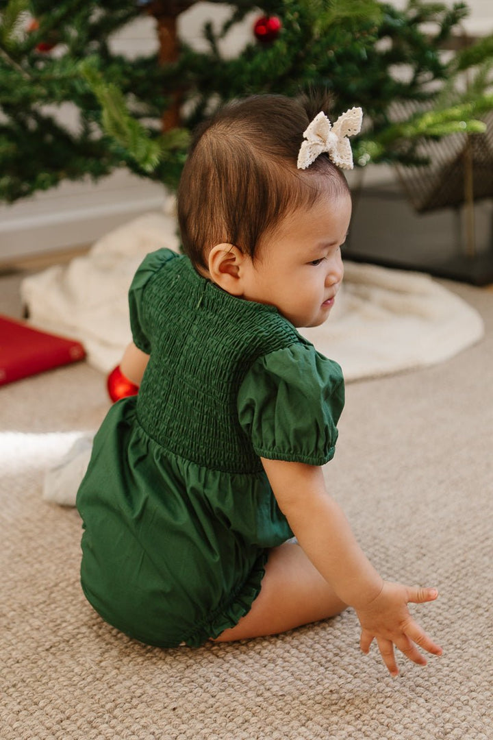 Baby Addie Romper in Green - FINAL SALE-Baby
