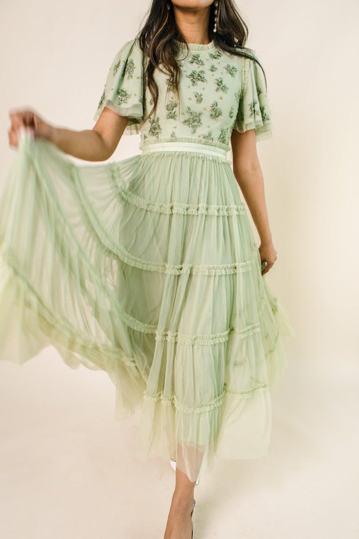 Anastasia Dress in Sage-Adult