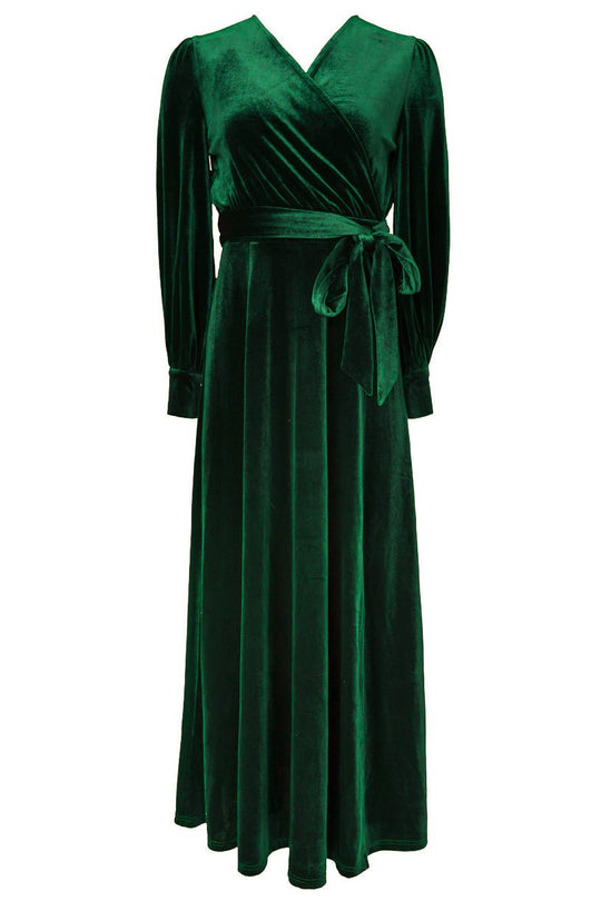 Andie Dress in Emerald Velvet - FINAL SALE-Adult
