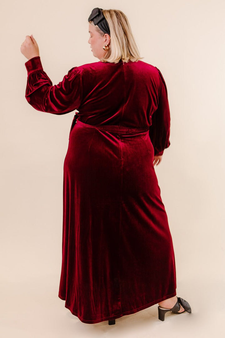 Andie Dress in Wine Velvet - FINAL SALE-Adult