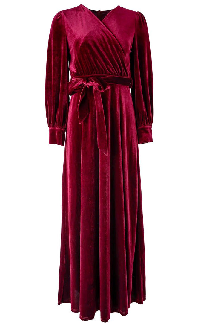 Andie Dress in Wine Velvet - FINAL SALE-Adult