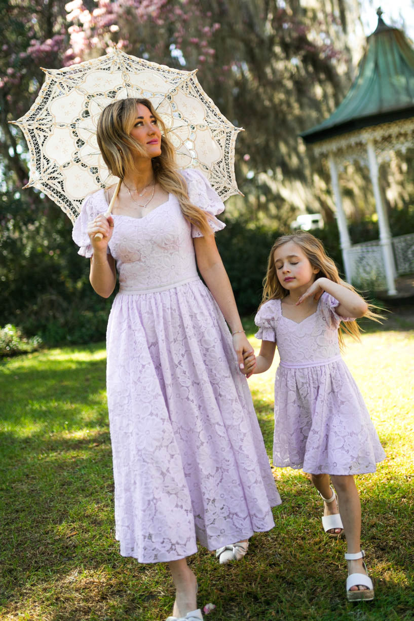 Mini Ballerina Dress in Lilac Lace - FINAL SALE