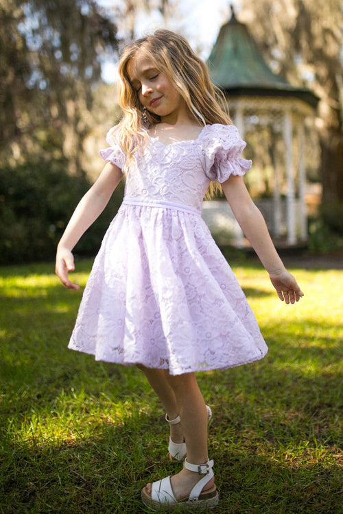 Mini Ballerina Dress in Lilac Lace - FINAL SALE