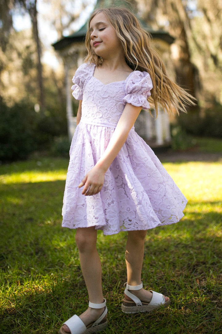 Mini Ballerina Dress in Lilac Lace - FINAL SALE