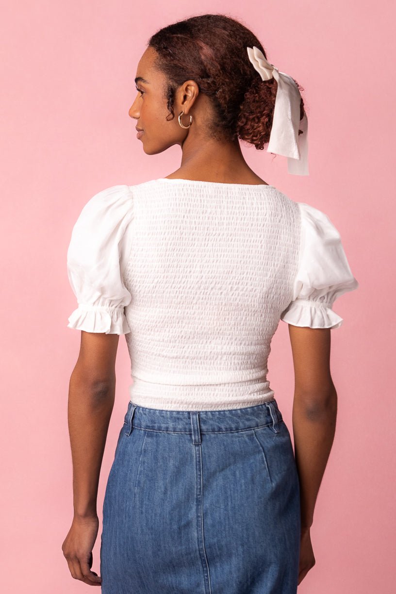 Ballerina Top in White - FINAL SALE – Ivy City Co