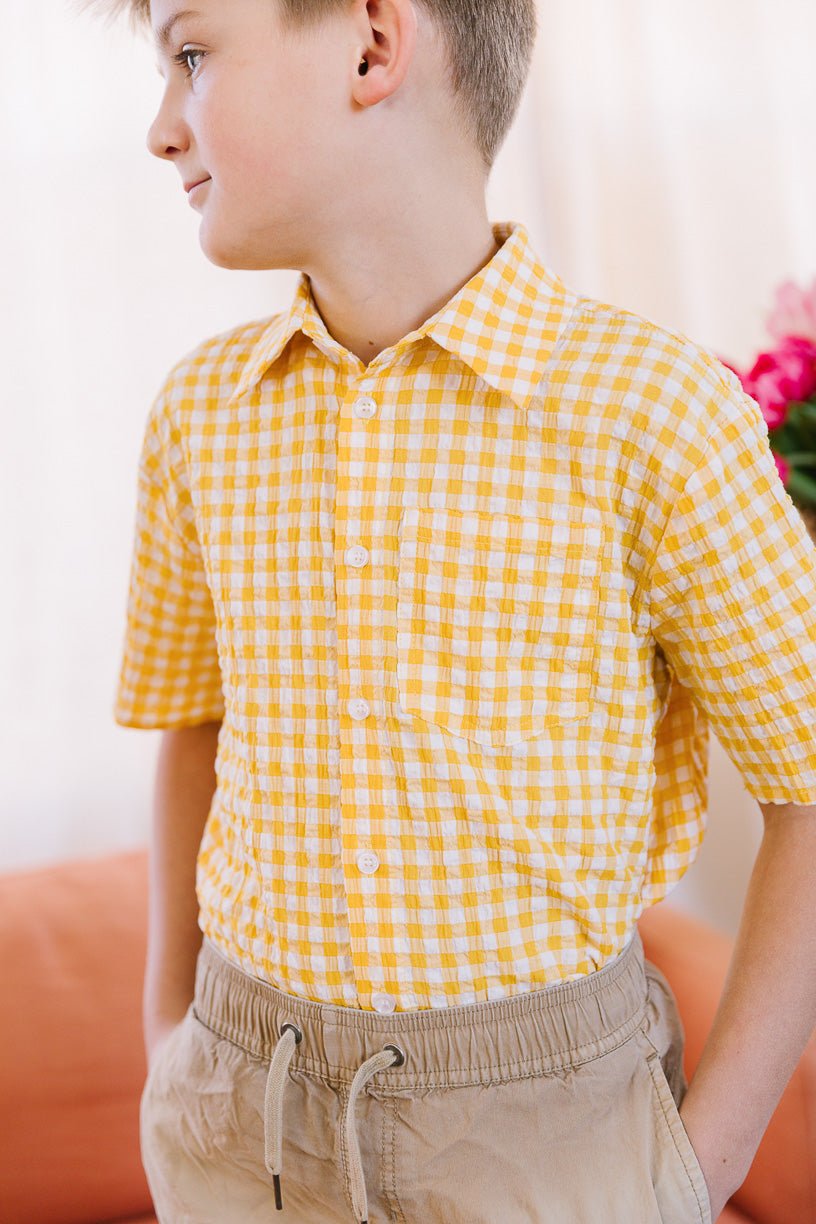 Briar Boys Shirt in Yellow Gingham - FINAL SALE-Mini