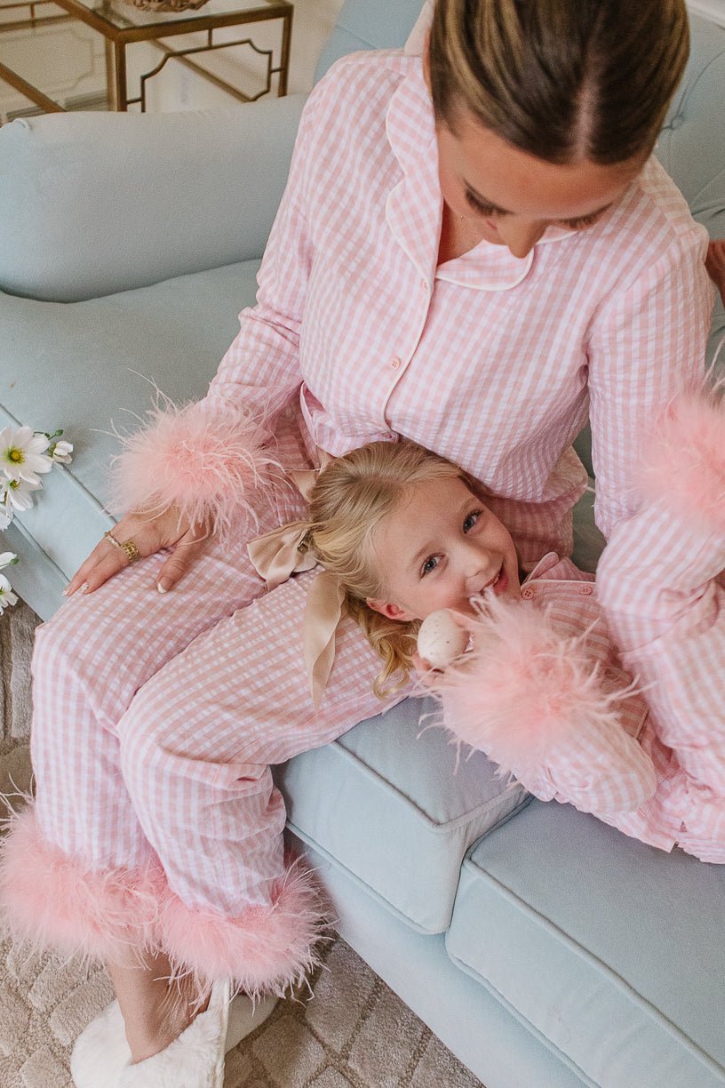 Mini Camille Pajamas with Feathers-Mini